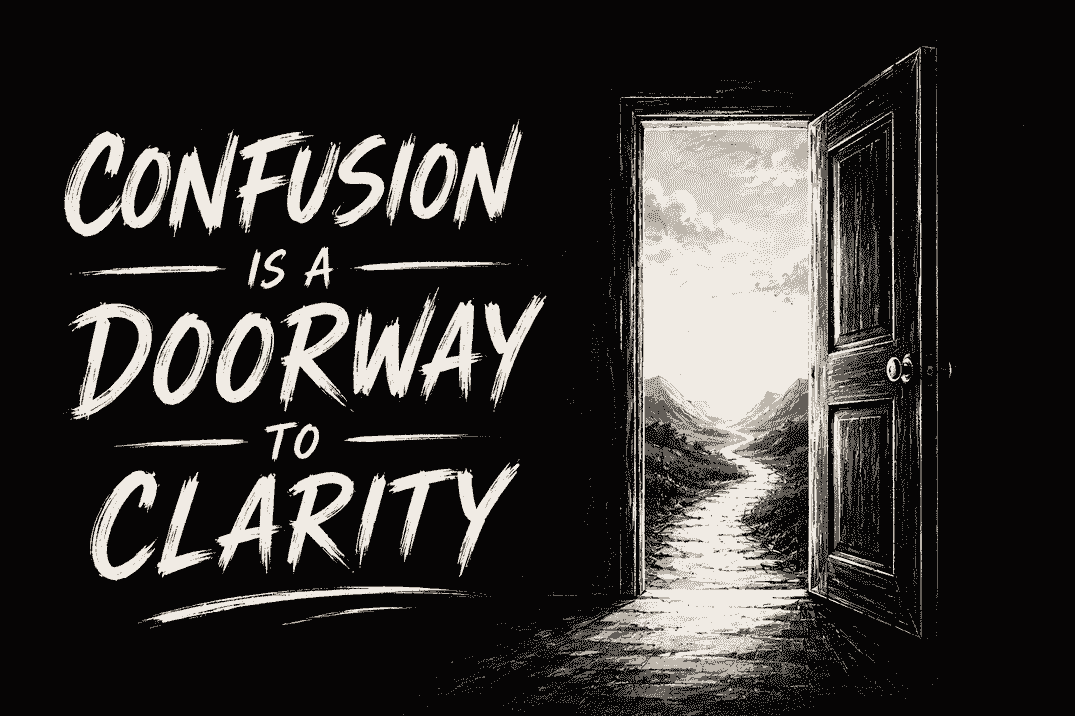 An open doorway with light beyond it, symbolising confusion as the doorway to clarity